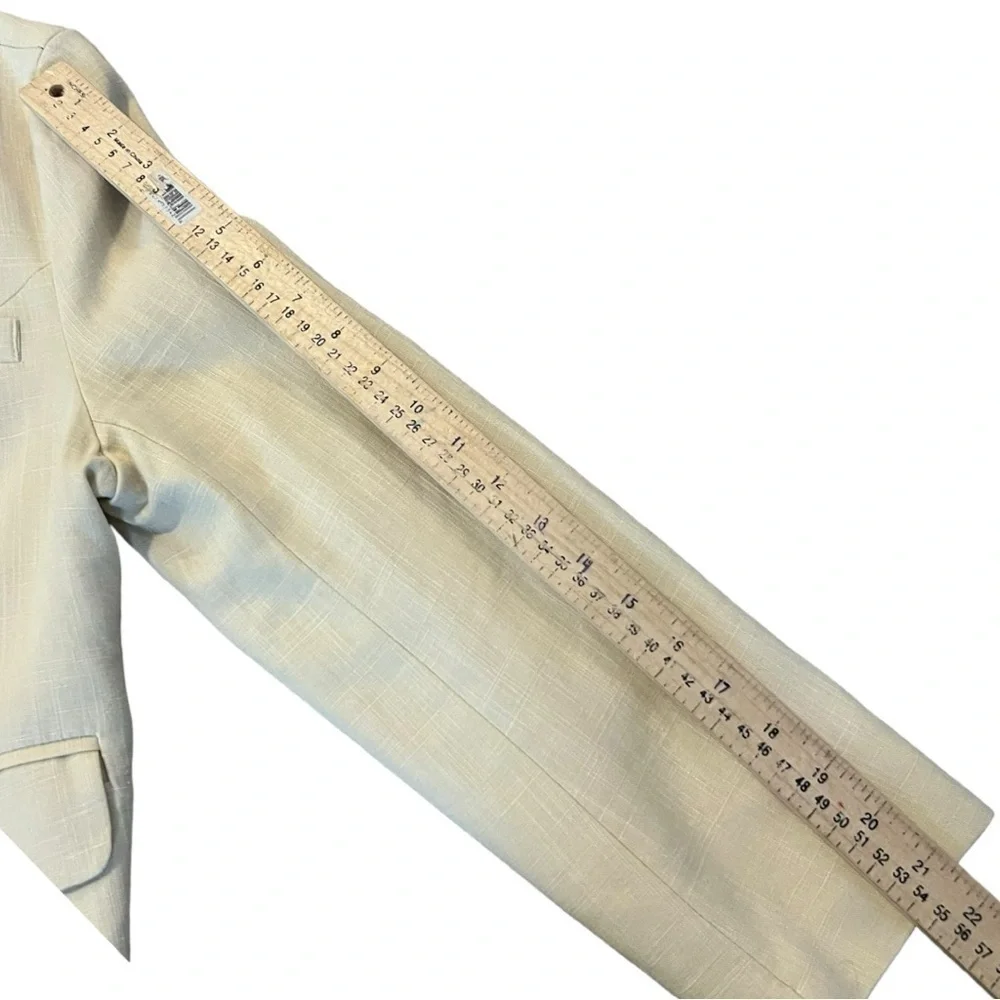 MONN Women's XL Blazer Beige Linen Cotton Brand New Career Jacket Office - Picture 7 of 10
